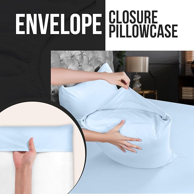 Utopia Bedding Queen Pillow Cases - 4 Pack - Envelope Closure - Soft Brushed Microfiber Fabric - Shrinkage and Fade Resistant Pillow Covers Queen Size 20 X 30 Inches (Queen, Ice Blue)