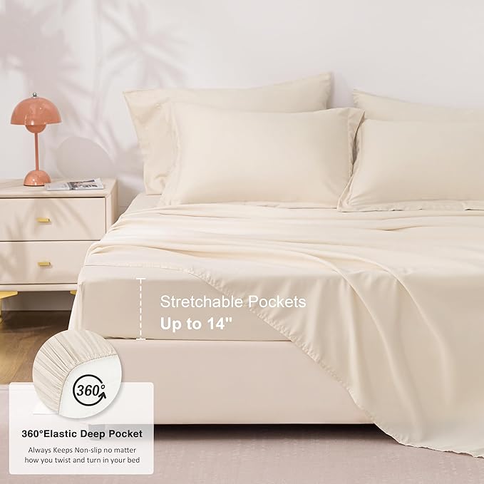 Love's cabin Twin Comforter Set Beige, 5 Pieces Twin Bed in a Bag, All Season Bedding Sets with 1 Comforter, 1 Flat Sheet, 1 Fitted Sheet, 1 Pillowcase and 1 Pillow Sham | Soft, Breathable, Lightweight, Comfortable