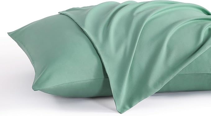 NTBAY Standard Pillow Cases Set of 2, 2 Pack Brushed Microfiber 20x26 Pillow Cases, Soft, Wrinkle, Fade, Stain Resistant Mint Green Pillow Cases with Envelope Closure, 20x26 Inches, Mint Green