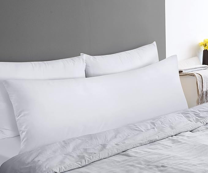Utopia Bedding Full Body Pillow for Adults (White, 20 x 54 Inch), Long Pillow Insert for Sleeping, Ideal for Side Sleepers (Pack of 6)