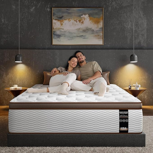BedStory King Mattress for Back Pain Relief - 14 Inch Firm Hybrid Mattress in a Box - Orthopedic Spinal Support, Motion Isolation, 800+ Pocketed Coils - 365-Night Trial, CertiPUR-US Certified