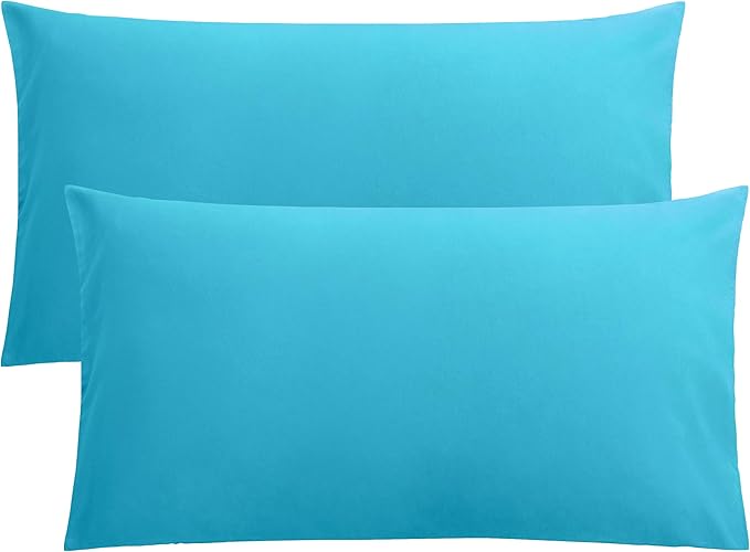 FLXXIE King Pillow Cases Set of 2, Soft Microfiber Pillow Covers with Envelope Closure, Wrinkle, Fade and Stain Resistant Pillowcases, 20x36, Blue