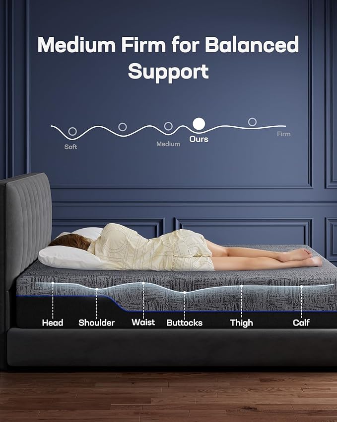 Marsail NS0 Adjustable Base with Mattress Set, Queen Adjustable Bed Frame + 12-inch Cooling Gel Memory Foam Mattress, Dual Motor Bed Frame with Wireless Remote, CertiPUR-US Certified, Grey