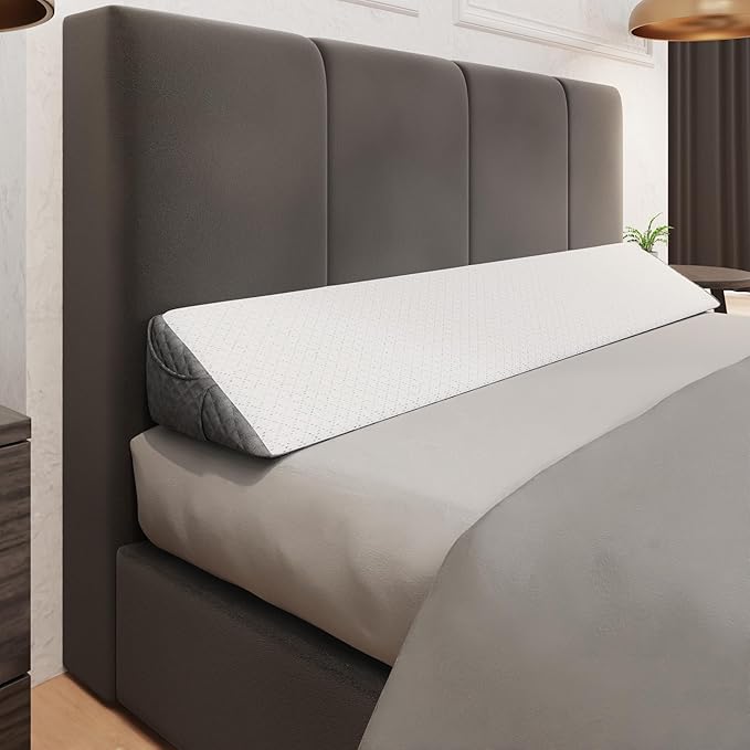 Kolbs Bed Wedge Pillow for Sleep Apnea, FSA Eligible Acid Reflux, and Back Pain Relief, with Chic Jacquard Cover - Headboard Wedges for Sleeping (Full Headboard Wedge Pillow - 54")