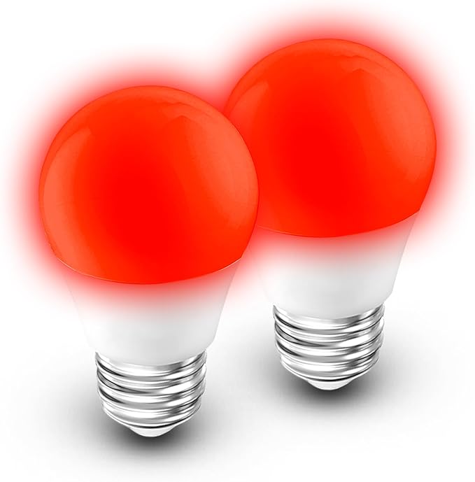 Red Light Bulbs for Sleep 3W, 100% Blue Light Blocking, A15 Red LED Light Bulb 25-40w Equivalent, 625nm Red Night Lights for Melatonin Promoting,Bedroom Sleep,Mood,Outdoor Porch,Holiday Lighting,2Pack