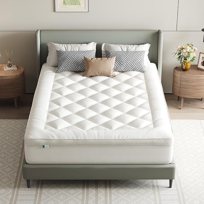 Novilla Twin XL Mattress Topper, Extra Thick Pillow Top - Overfilled Hotel Luxury Mattress Pad Cover for Back Pain Relief, Breathable Fluffy Down Alternative Fill, 8-21” Deep Pocket, Oatmeal