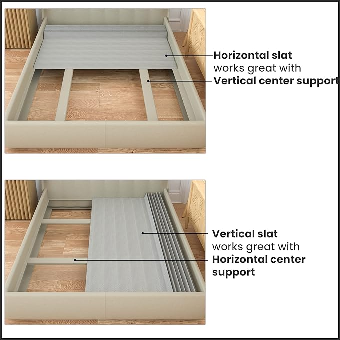 Wooden Twin Bed Slats for Support Under Mattress with Cover – Replacement Wood Slats for Twin Size Bed Frame – Under Mattress Support Without Extra Height – 2.38-Inch Standard Width