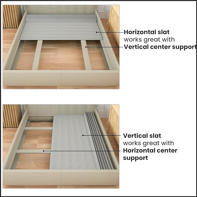 Treaton, 0.75-Inch Heavy Duty Horizontal Wooden Bunkie Board/Bed Slats, 72" x 39", Grey