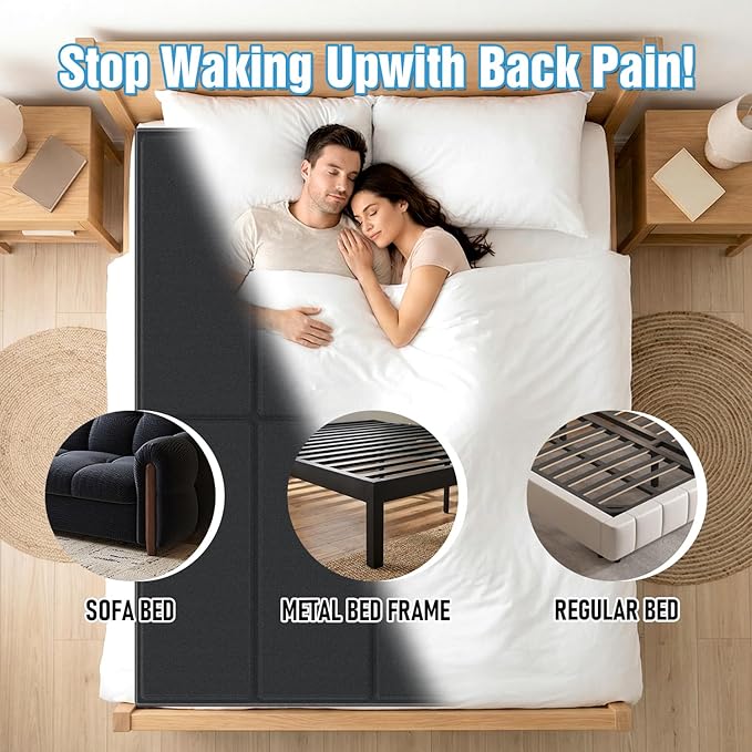 Bunkie Board Queen Size (60x80''), 10mm Bed Boards for Under Mattress, Breathable, Noise Minimizing, Moisture Resistant Bunkieboards, Heavy Duty Bed Support Board for Platform & Slatted Frames