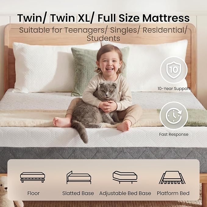 King Size Mattress Medium Firm: Plush Memory Foam for Pressure Relief, Breathable Cooling Gel Mattress, Washable Fiberglass Free Cover, CertiPUR-US Oeko-Tex Certified, Made in USA, 80x76x10 Inch