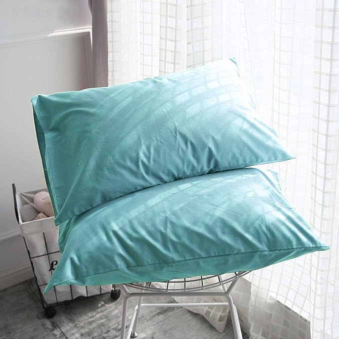 FLXXIE King Pillow Cases Set of 2, Soft Microfiber Pillow Covers with Envelope Closure, Wrinkle, Fade and Stain Resistant Pillowcases, 20x36, Aqua