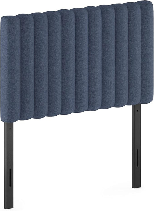 Furinno Roanne Upholstered Tufted Headboard, Twin, Denim