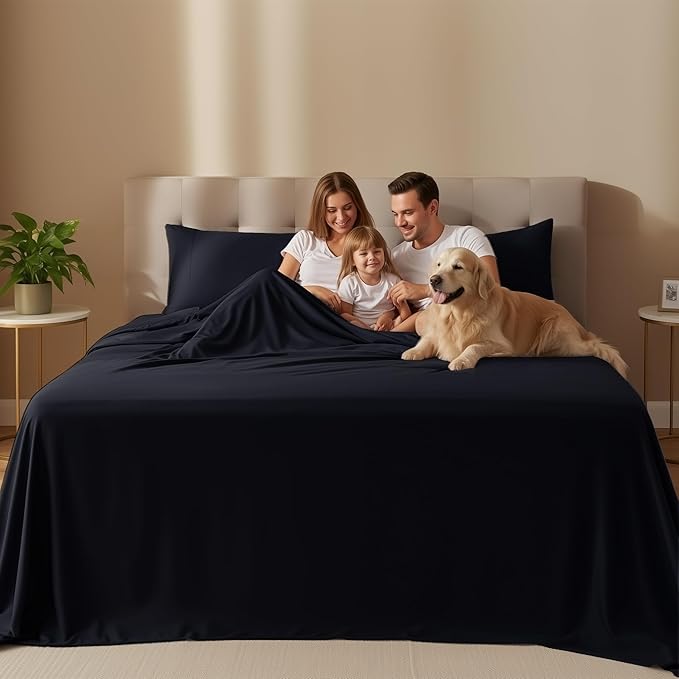 Utopia Bedding Full Size Sheet Set – 4 Piece Bed Sheets, Soft and Breathable Microfiber, Includes 1 Fitted Sheet, 1 Flat Sheet and 2 Pillowcases – Oeko Tex (Black)