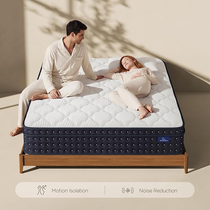 Vesgantti Twin Mattress 12 Inch - Twin Size Mattress Medium Plush Hybrid with Multi-Layer Thick Top, Motion Isolation Pocket Springs for Side Sleepers, Back Pain Relief, CertiPUR-US