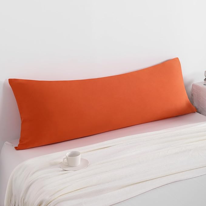 NTBAY Body Pillowcase - Brushed Microfiber 20x54 Pillowcase - Soft, Wrinkle-Free, Fade-Resistant, Stain-Resistant, Brunt Orange Body Pillow Cover with Envelope Closure - 20x54 Inches, Brunt Orange