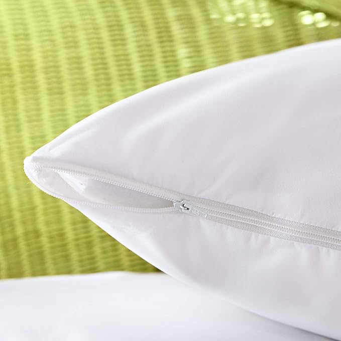 AllerEase 100% Breathable Cotton Pillow Protector for Sleeping, Standard 26" x 20" - 2 Pack