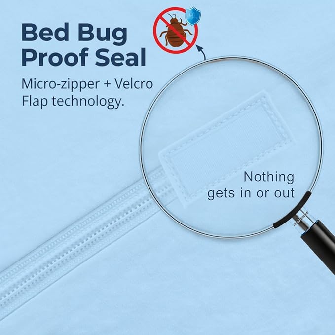 Guardmax Twin Mattress Encasement with Zipper, Waterproof, Bed Bug Proof, and Dust Mite Proof Mattress Protector for Twin Size Bed up to 10" Deep, Zippered All Around Jersey Knitted Mattress Cover