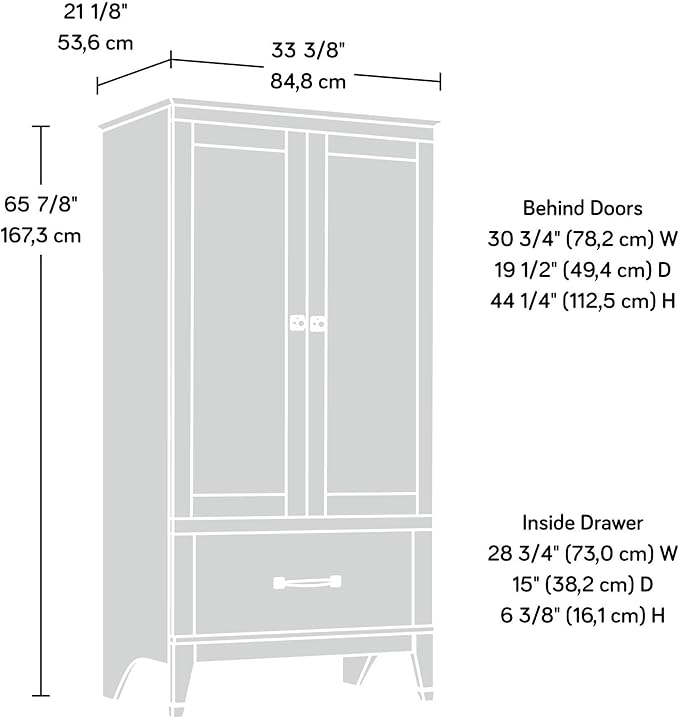 Sauder Carson Forge Armoire, Washington Cherry finish