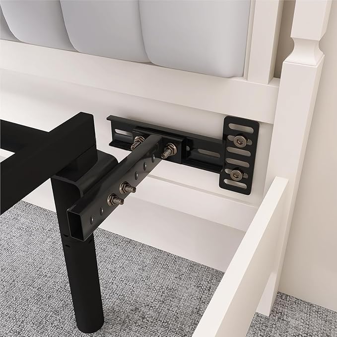 Headboard Brackets for Metal Bed Frame, Adjustable Universal Brackets for Headboard with Footboard Extension Fit Twin Full Queen King 2 Pack Matte Black