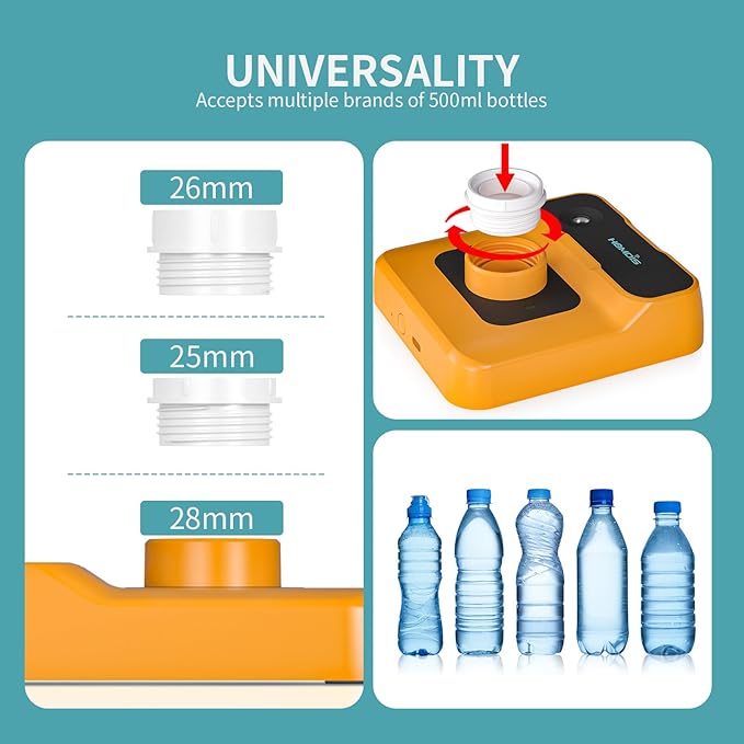 Travel Humidifier, Portable Small Humidifier for Plants, Bedroom, Office, Hotel or Car, 5000mAh Battery Operated Mini Cool Mist Humidifiers, Quiet 23dB, Auto-off, Night Light & BPA-Free, Orange