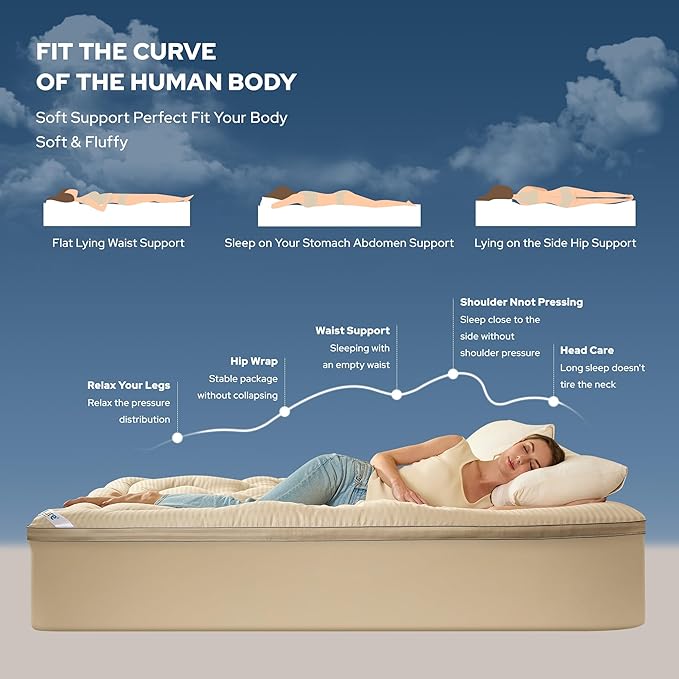 BEDLORE King Mattress Topper, Thick Pillow Top Pad for Back Pain Relief, Soft Mattress Cover with Deep Pockets 6-18 inch(Brige)