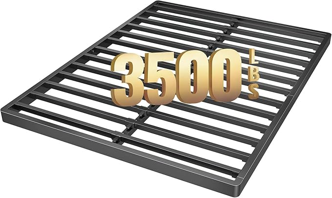 ROIL 2 Inch Queen Metal Box Spring Low Profile, Bunkie Board Bed Slat Replacement with Round Corners, 3500 lbs Capacity Heavy Duty Steel Slats, Easy Assembly, Noise Free