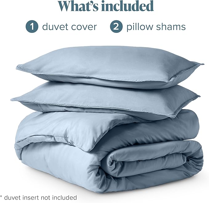 Bare Home Bedding Duvet Cover California King Size - Premium 1800 Super Soft Collection - Lightweight, Cooling - Soft Breathable Bedding Duvet Cover (Cal King, Dusty Blue)