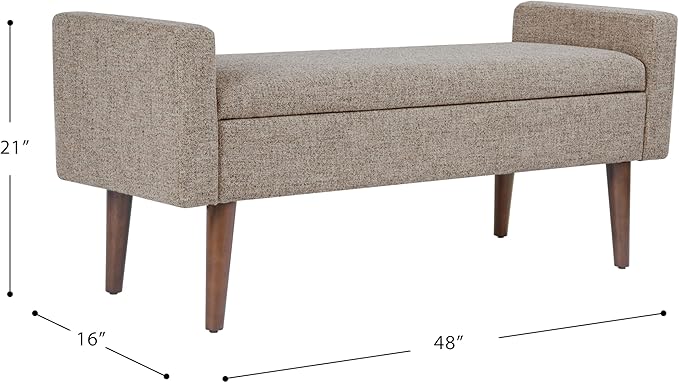 HomePop Fulton Storage Bench - Midtone Gray Fabric