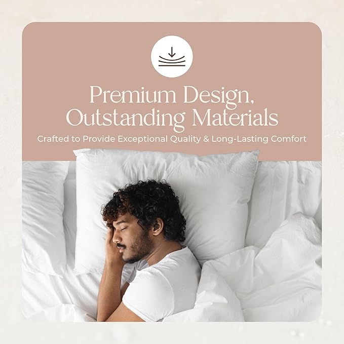 Organic Cotton Pillow Protector - 100% Waterproof Pillow Protector Standard Size GOTS & Fairtrade Certified - 140GSM Thicker Hypoallergenic Soft Breathable Cover with Edge Piping - 2 Pack (Standard)