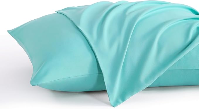 NTBAY Toddler Pillow Cases Set of 2, 2 Pack Brushed Microfiber 14x20 Pillow Cases, Soft, Wrinkle, Fade, Stain Resistant Aqua Pillow Cases with Envelope Closure, 14x20 Inches, Aqua