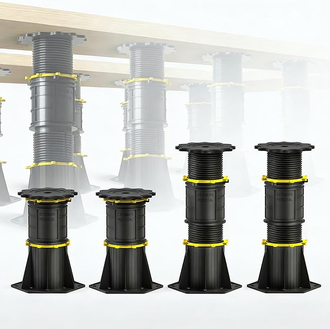 4 Pcs Adjustable Bed Support Legs 8.5-13 Inch, 4400LBS Heavy Duty No Drill Bed Frame Center Support, Anti-Wobble Bed Slats Support for Wooden Slats/Bed Base (8.5-13 inch (4pcs))