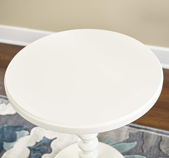 Powell Furniture Powell Round Spindle, White Table 17 x 22.25 x 17