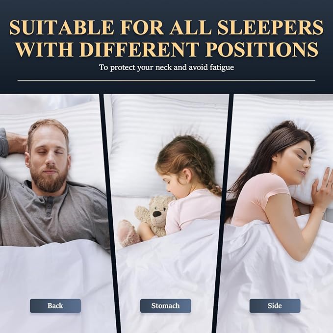 COZSINOOR Bed Pillows for Sleeping Queen Size - Hotel Quality Set of 2 - Breathable Cooling Down Alternative Microfiber Filled for Back, Stomach, Side Sleepers Skin-Friendly