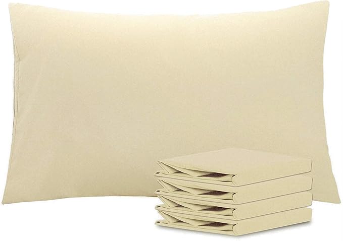 NTBAY Queen Pillowcase Set - 4 Pack Brushed Microfiber 20x30 Pillowcases - Soft, Wrinkle-Free, Fade-Resistant, Stain-Resistant, Light Taupe Pillowcases with Envelope Closure - 20x30 Inches