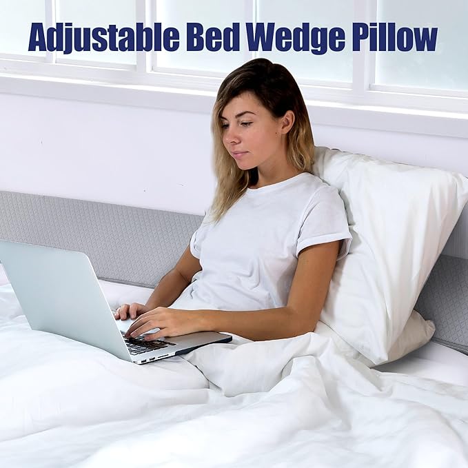 HOMBYS Wedge Pillow Headboard for Bed Gap,Foldable Wedge Gap Filler King Size,Matterss Gap Filler,Multi Functional Bed Crack Pillow, Fill The Gap (0-7") Between Your Headboard and Mattress
