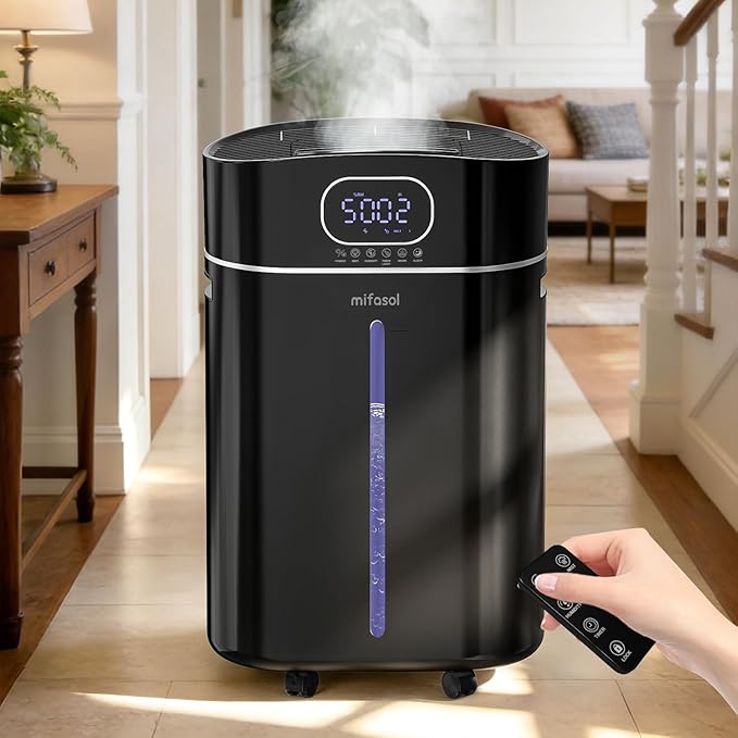 4.2Gal/16L Cool and Warm Mist Humidifier Large Room, Auto Restart Humidifiers for Home 1500 sqft, Air Humidifiers for Bedroom with Diffuser & Flame Light, Whole House Humidifiers for Baby Plant, Black