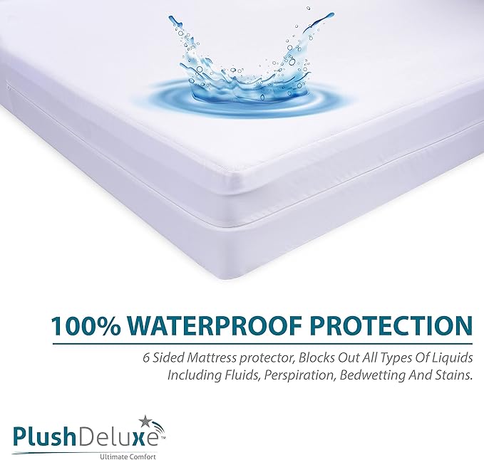 Twin-XL 39X80 Size Mattress Encasement - Zippered Waterproof, Bedbug Proof, College Dorm Size, 6-Sided Protection - Hypoallergenic Cotton Terry Fabric 12-15" Depth