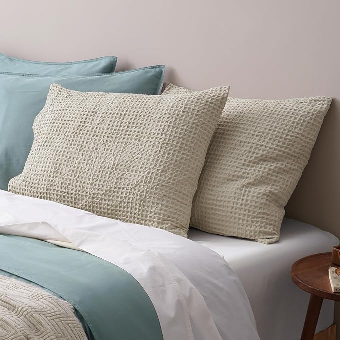 PHF Ultra Soft Waffle Weave Pillow Shams Queen Size, No Insert, 2 Pack 20" x 30" Pillowcases,Breathable & Skin-Friendly Pillow Cases, Stylish Decorative Bed Pillow Cases Covers, Linen