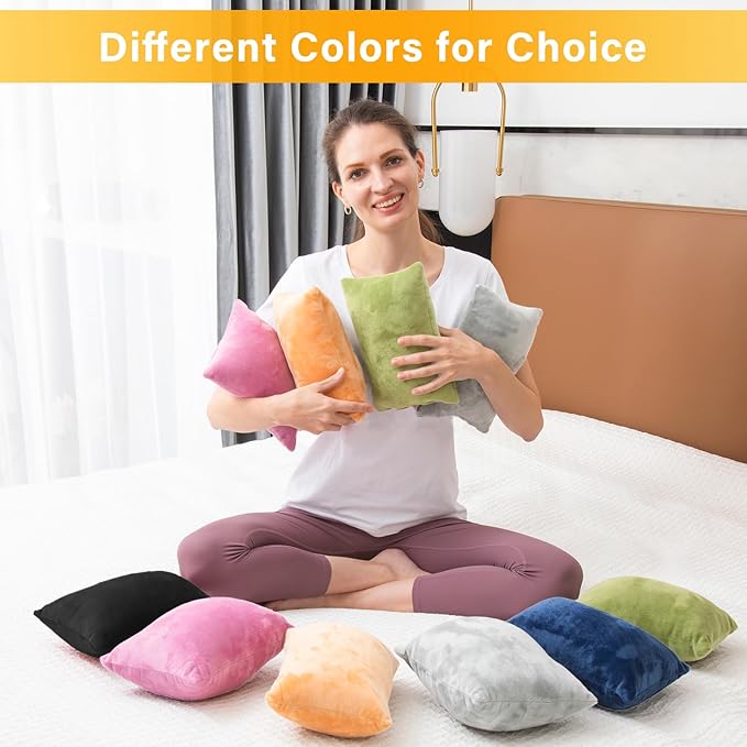 1 MIDDLE ONE 2 Pack Small Pillow, Memory Foam Mini Pillow 11 X 7 Inches for Travel, Sleeping, Nap and Neck, Knee, Lumbar Support, Tiny Cushion for Pet, Dogs (Black)