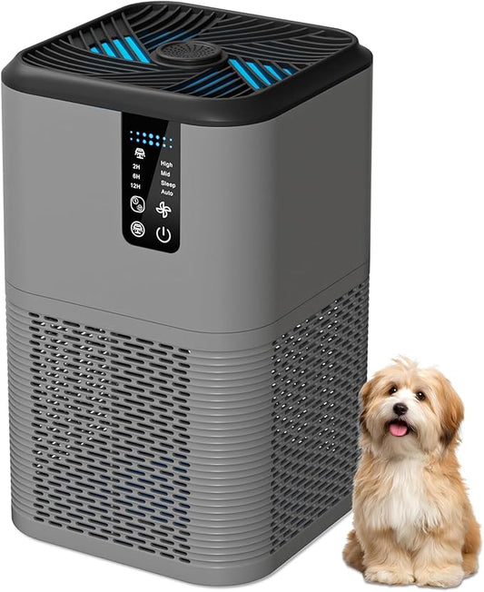 Air Purifiers for Home Large Room Up to 1750ft²,H13 HEPA Air Purifiers with Sleep Mode,Air Cleaner with Aromatherapy for Office,Living Room,Bedroom,Remove Smoke Odor,Home Pets,Grey Black