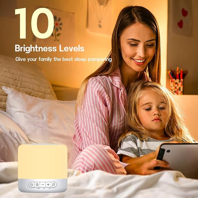 Easysleep Optical Lamps Sound Machine Baby White Noise Machine for Sleeping with 30 Soothing Sounds 12 Night Light,Timers, App Remote Control,Night Light Sleep Machine for Nursery Kid