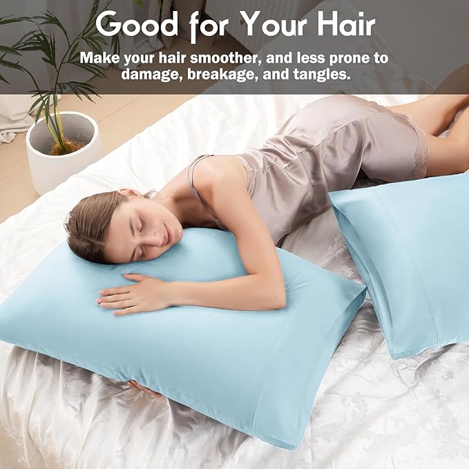 Pillowcases King Size 2 Pack, Cooling Viscose from Bamboo Pillow Cases with Envelope Closure, Cool & Breathable Pillow Cover for Hot Sleepers and Night Sweats, 20" x 40"