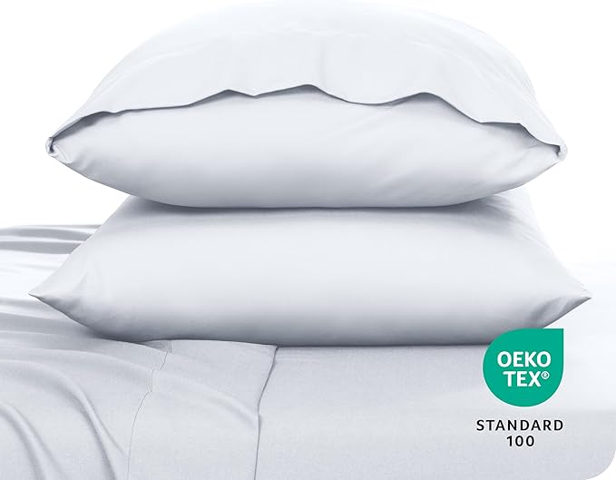 Bare Home Microfiber Pillow Cases - King 20x36 - Cooling Pillowcases - Double Brushed - Easy Care - Envelope Closure (King Pillowcase Set of 2, White)