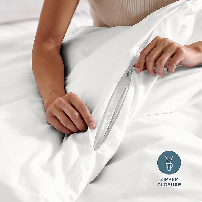 Bare Home Bedding Duvet Cover Queen Size - Premium 1800 Super Soft Collection - Lightweight, Cooling Duvet Cover - Soft Breathable Bedding (Queen, Cream)