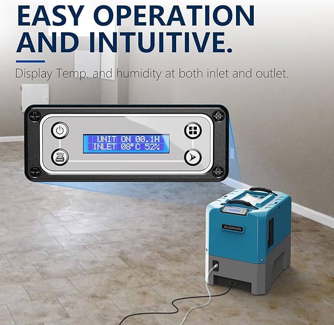 ALORAIR LGR Smart WiFi Commercial Dehumidifier up to 180 PPD (Saturation) with Pump, 6 Years Limited Warranty, Industrial Dehumidifiers, for Garage, Flood Restoration, Basement