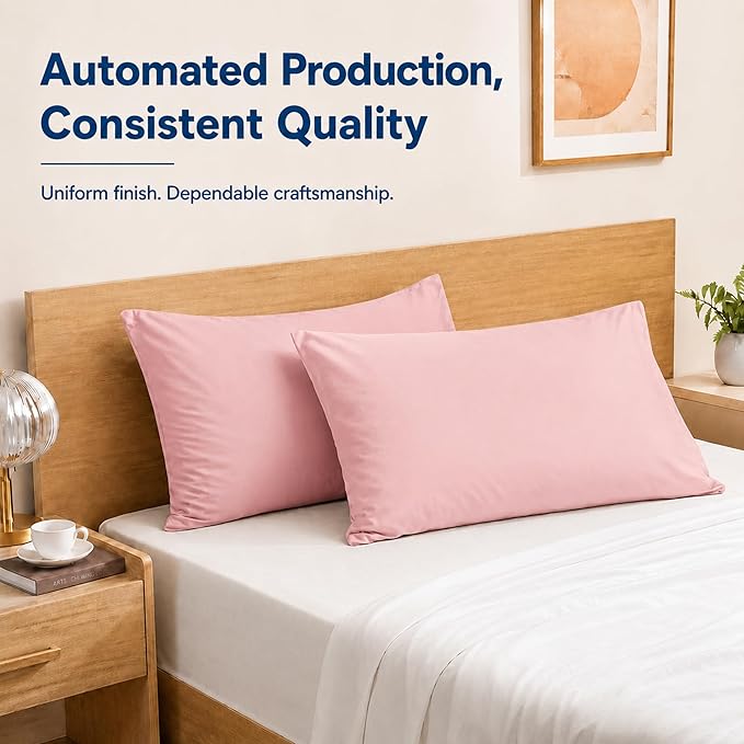ZPECC Pillow Cases Standard Size Set of 12, 20x26 Envelope Closure Pillowcases, Soft Plain Brushed Microfiber Covers Hypoallergenic Breathable, Pink