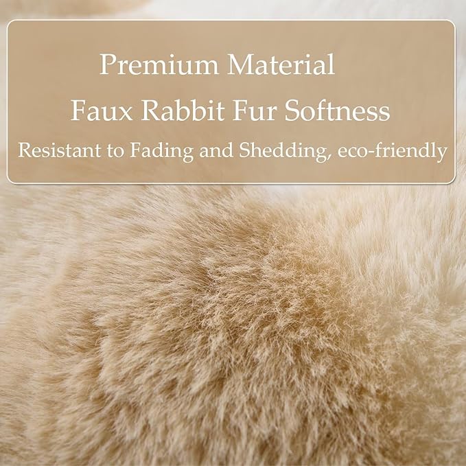 Luxury Shaggy Faux Fur Body Pillow,Fluffy Bed Pillow with Zipper Closure,Soft Decorative Plush Full Long Pillows,Fuzzy Hug Pillow for Living Room Side Sleeper & Pregnancy 20"x54" Cream and Camel