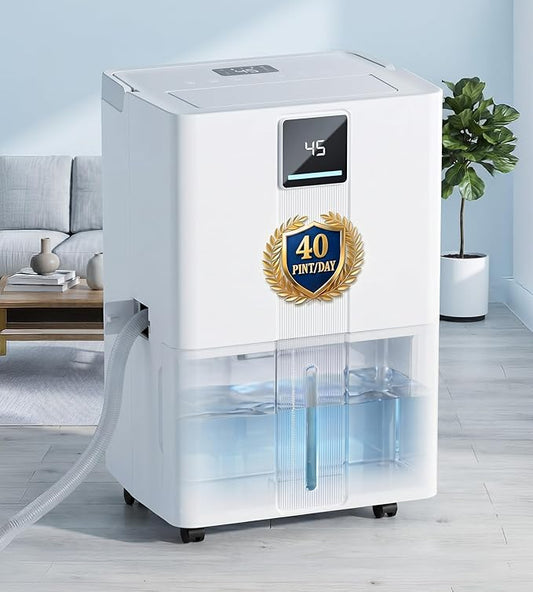 Landeagle 3500 Sq. Ft Dehumidifiers for Home, Basement, Max 40 Pint/Day Dehumidifier with Drain Hose, Large Compressor Dehumidifier with Humidity Control, 24H Timer & Child Lock, for Bedroom, Bathroom