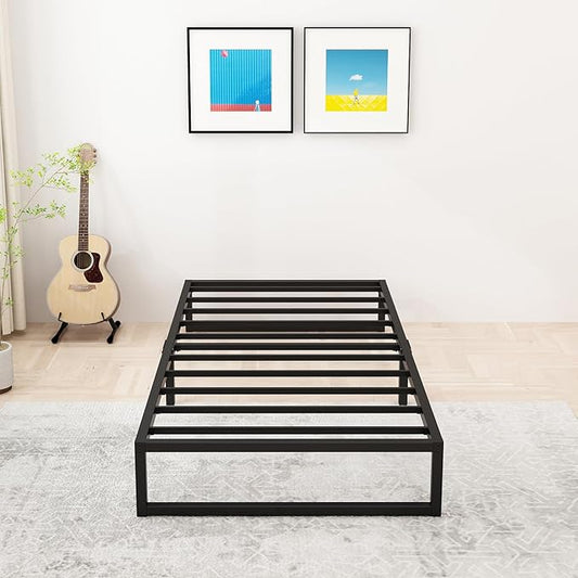 Lutown-Teen 12 Inch Twin XL Bed Frames Heavy Duty Sturdy Metal Platform Bed Frame No Box Spring Needed, Noise Free, Easy Assembly, Black