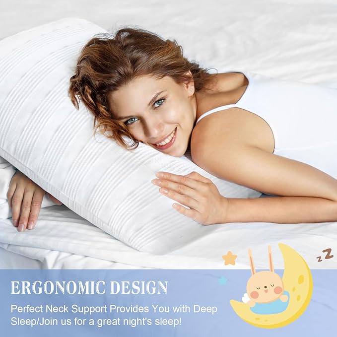 Meoflaw Cooling Pillows for Sleeping Standard Size,Shredded Memory Foam Bed Pillow with Double Sided Material Pillow Case,Adjustable Loft-Slow Rebound Standard Pillow for Side & Back Sleeper